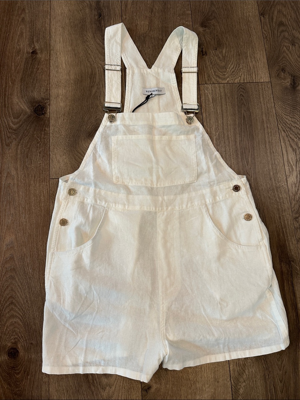 WeWoreWhat Relaxed Linen Short Overalls - Picture 2 of 12